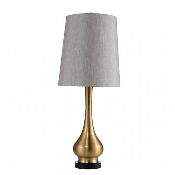 LIA Contemporary Table Lamp, Gold Base With White Shade