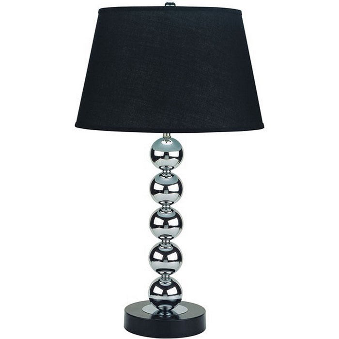 OPAL Contemporary Table Lamp, Silver And Black, Set of 2