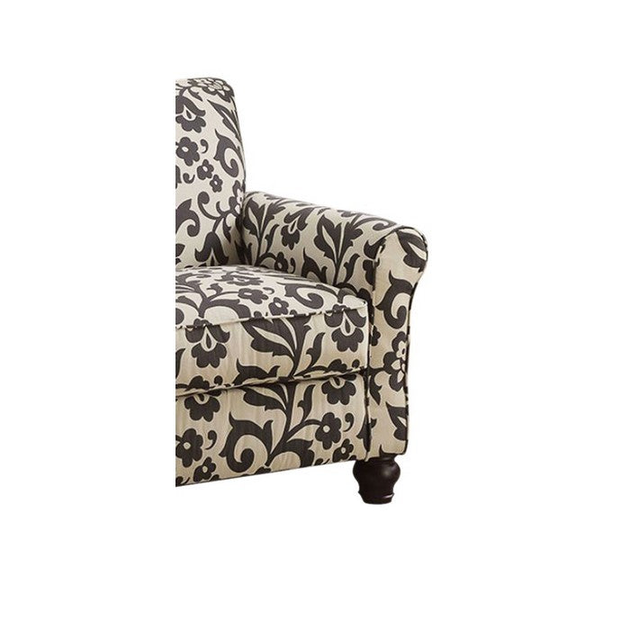 Clea Transitional Accent Chair, fabric, Gray and Ivory