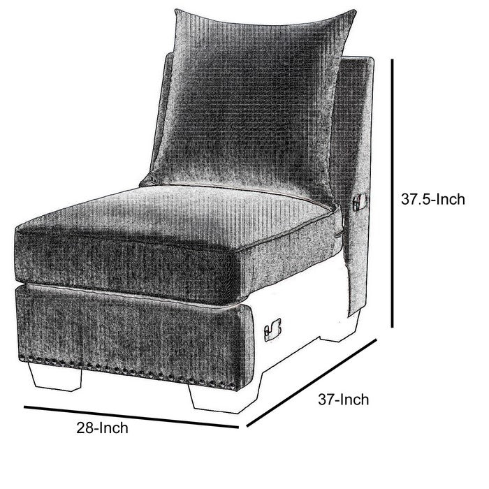 Skyler II Traditional Armless Chair, Gray Finish