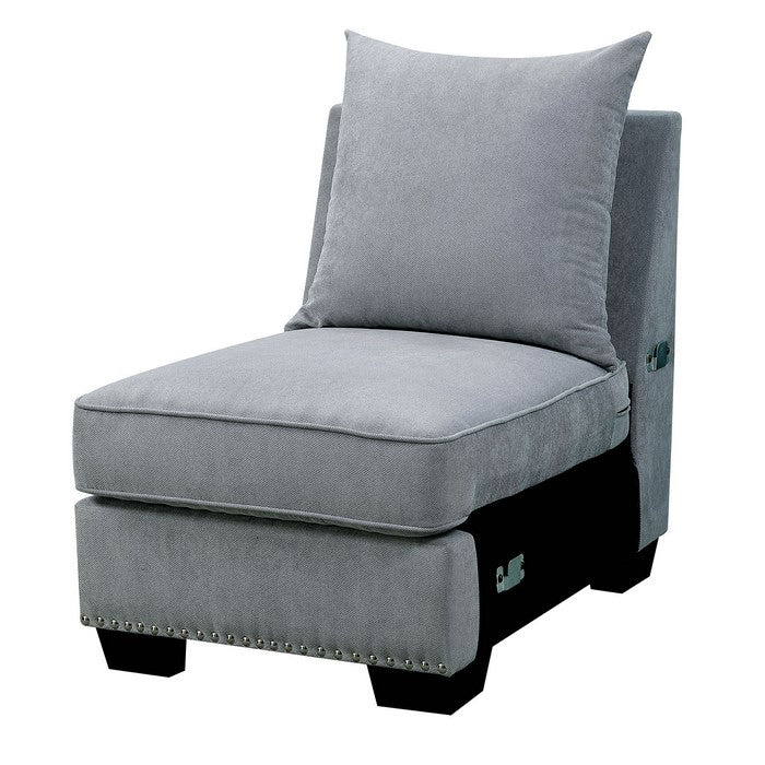 Skyler II Traditional Armless Chair, Gray Finish