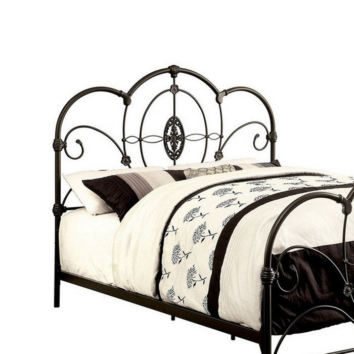 Well Designed Metal Queen Size Bed, Black