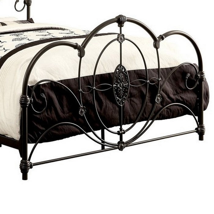 Well Designed Metal Queen Size Bed, Black