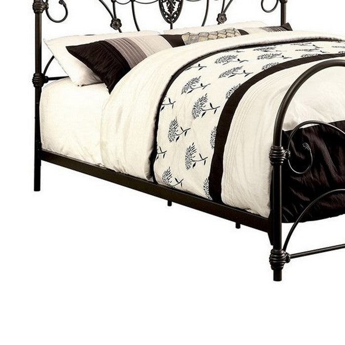 Well Designed Metal Queen Size Bed, Black