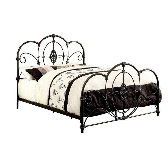 Well Designed Metal Queen Size Bed, Black