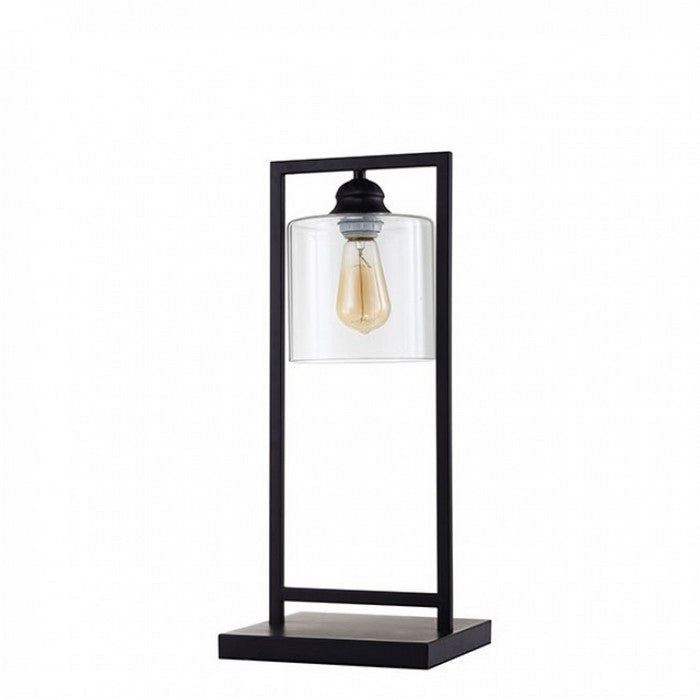 ZOE Contemporary Table Lamp Metal With Glass, Black
