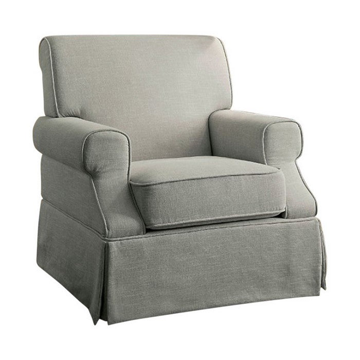 Leela Transitional Swivel Glider And Rocker Chair, Gray Finish