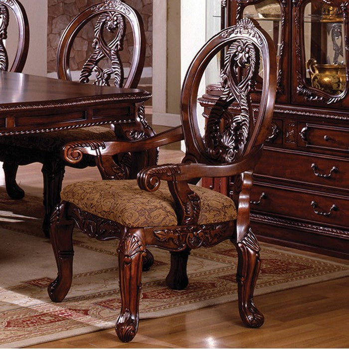 Tuscany II Traditional Arm Chair, Antique Cherry, Set Of 2