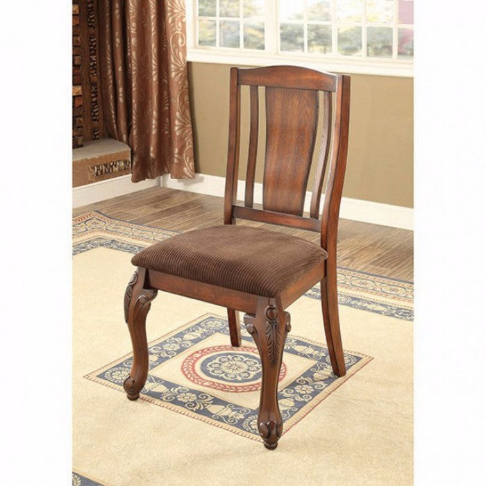 Johannesburg I Traditional Side Chair, Brown Cherry, Set Of 2