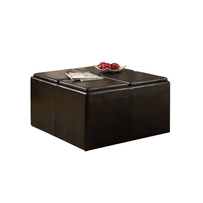 Holloway Contemporary Nested Ottoman With 4 Small Cubes & Trays