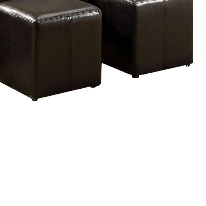Holloway Contemporary Nested Ottoman With 4 Small Cubes & Trays