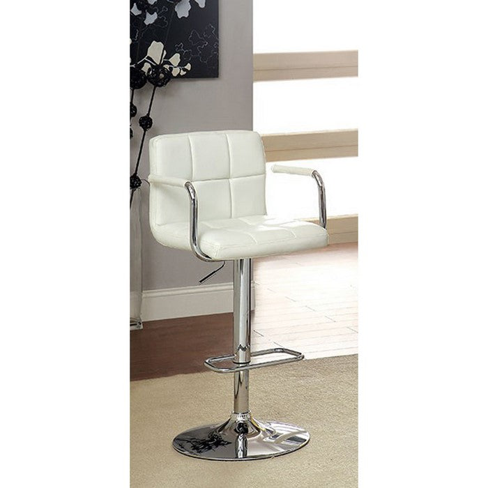 Corfu Contemporary Bar Stool With Arm, White