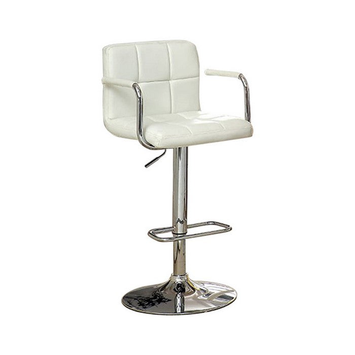 Corfu Contemporary Bar Stool With Arm, White