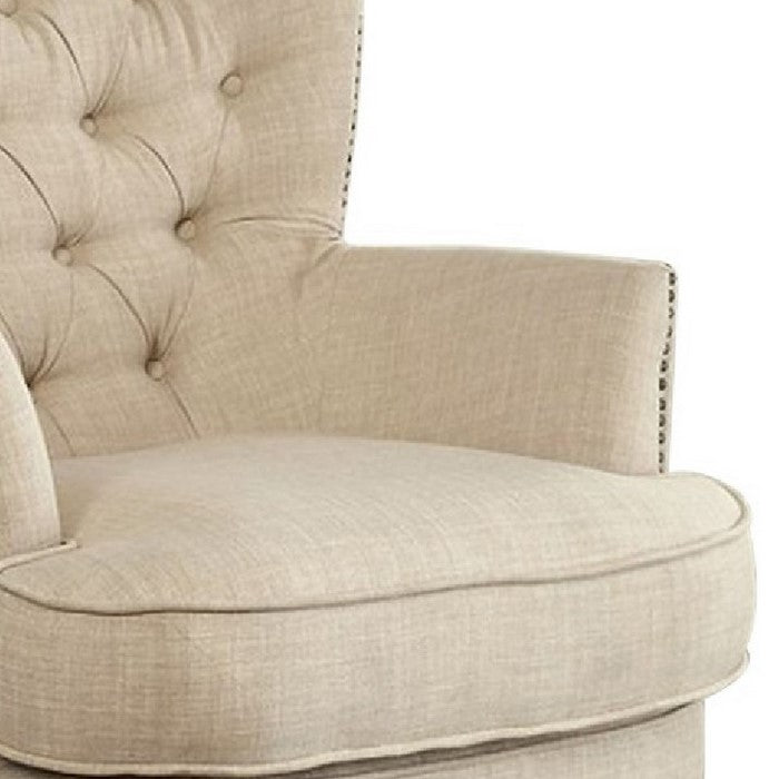 Odelia Contemporary Accent Chair, Ivory Finish