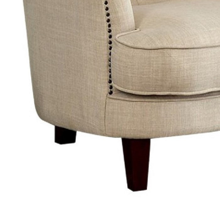 Odelia Contemporary Accent Chair, Ivory Finish