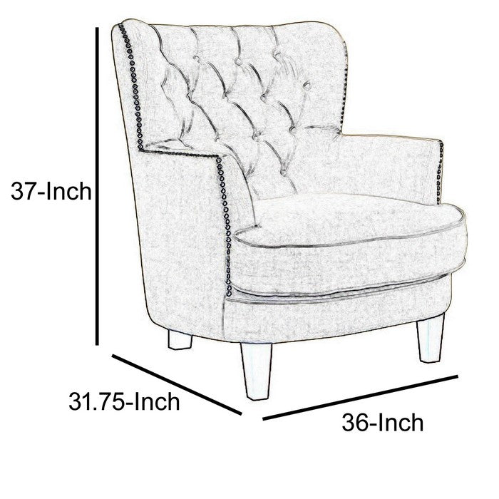 Odelia Contemporary Accent Chair, Ivory Finish