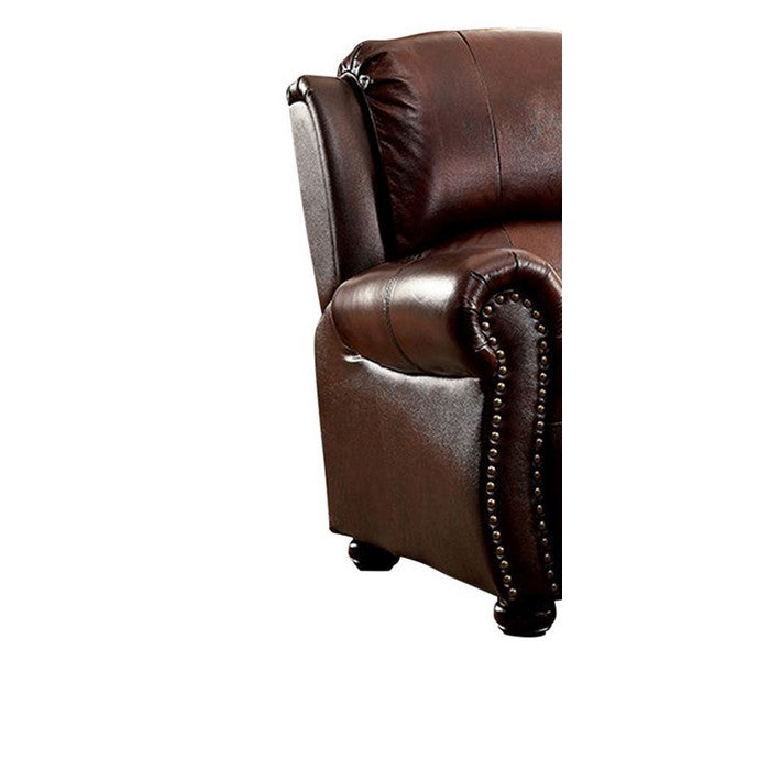 Turton Transitional Single Chair, Brown Finish