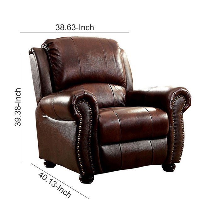 Turton Transitional Single Chair, Brown Finish