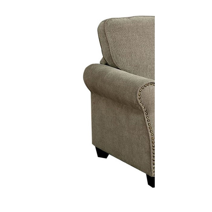 Lynne Transitional Chair, Brown Finish