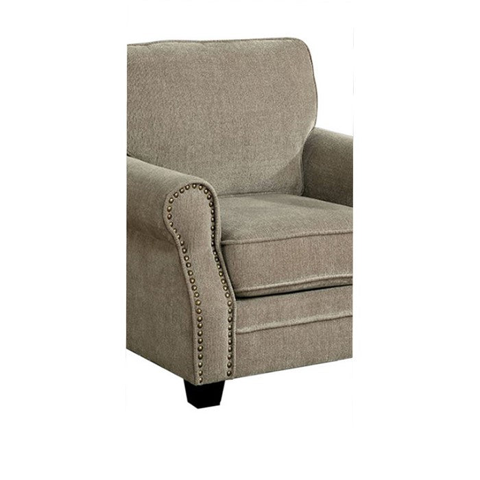 Lynne Transitional Chair, Brown Finish