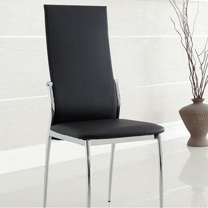 Kalawao Contemporary Side Chair, Black Finish, Set Of 2