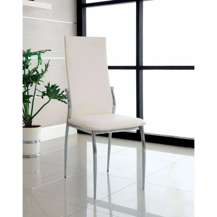 Kalawao Contemporary Side Chair, White Finish, Set Of 2