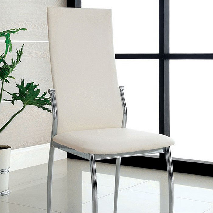 Kalawao Contemporary Side Chair, White Finish, Set Of 2