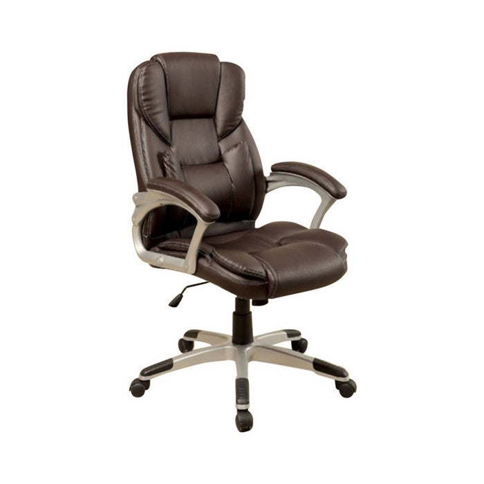 Sibley Contemporary Office Chair, Brown Finish