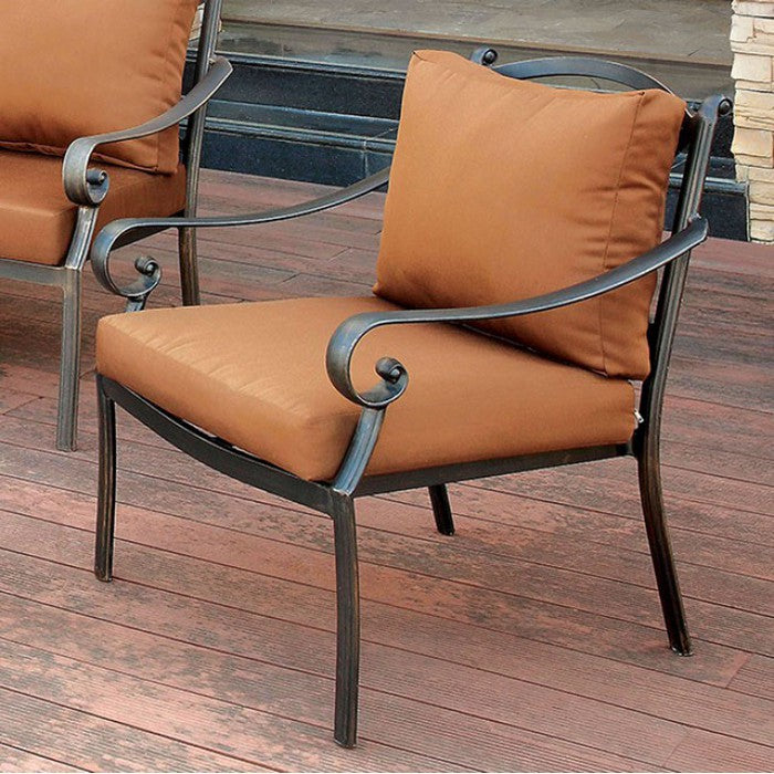 Bonquesha I Contemporary Aluminium Patio Chair, Brown And Black