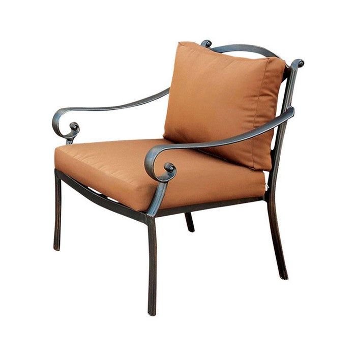 Bonquesha I Contemporary Aluminium Patio Chair, Brown And Black