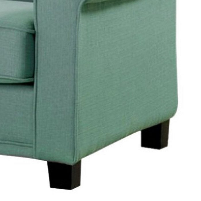 Belem Transitional Accent Chair With Blue Flax Fabric