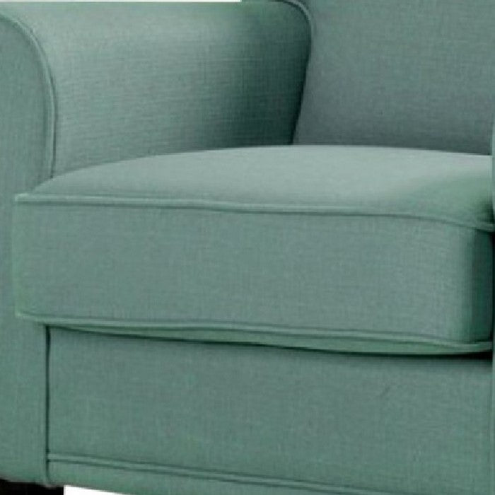 Belem Transitional Accent Chair With Blue Flax Fabric