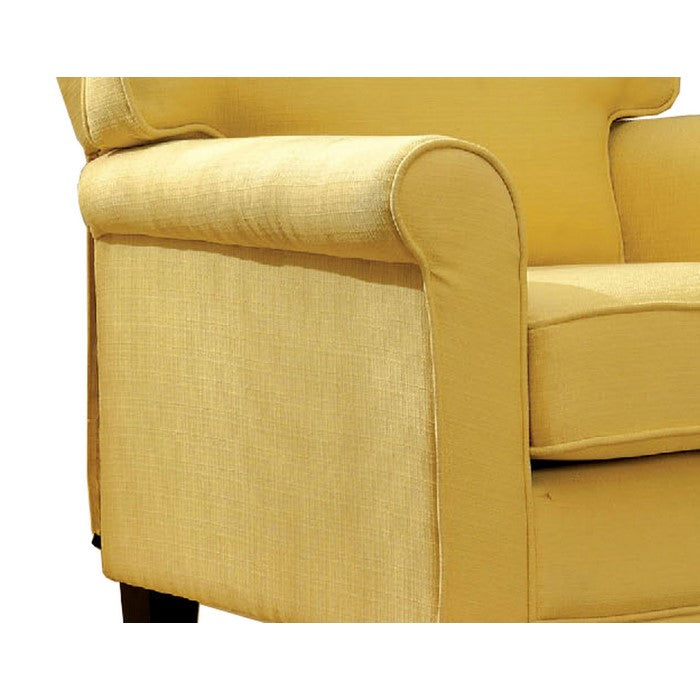Belem Transitional Single Chair With Yellow Flax Fabric