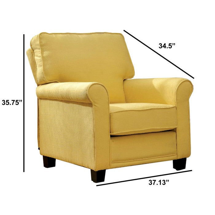 Belem Transitional Single Chair With Yellow Flax Fabric