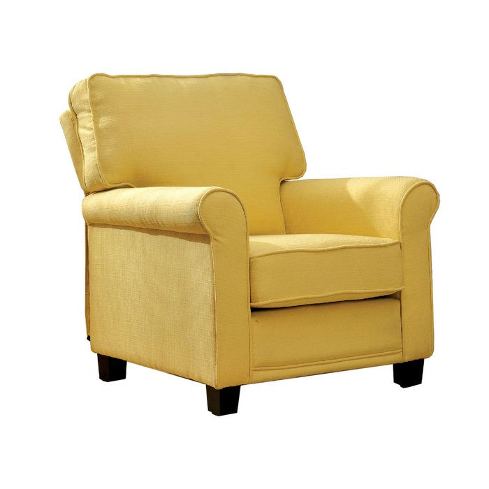 Belem Transitional Single Chair With Yellow Flax Fabric