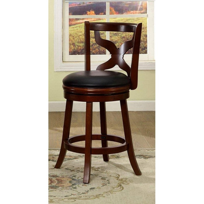 Baltic Transitional 24" Swivel Bar Stool, Dark Cherry Finish