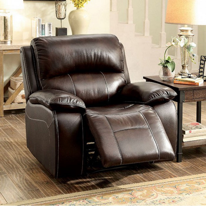Ruth Transitional Rocker Recliner Chair, Brown Color