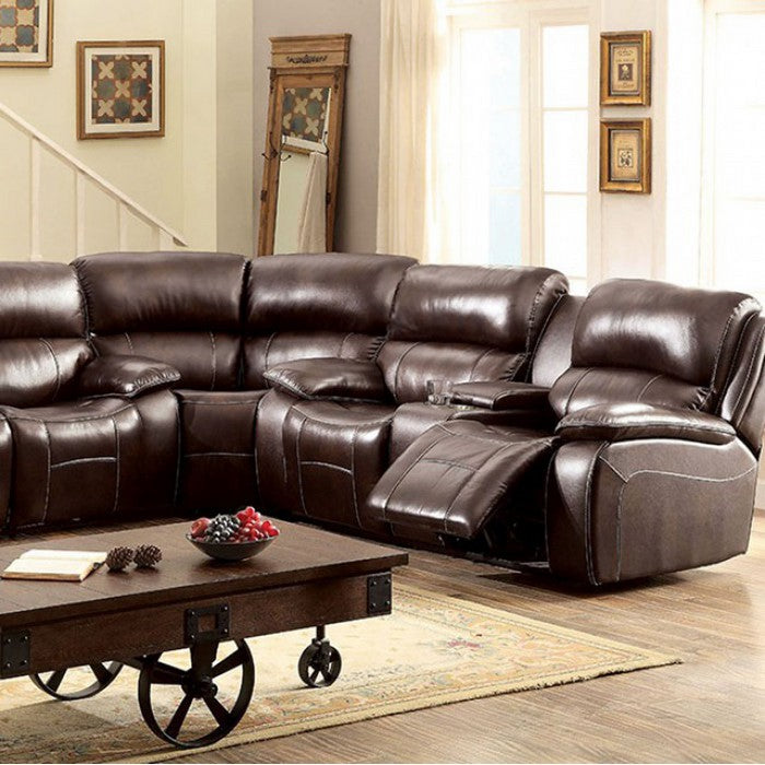 RUTH Transitional Corner Chair, Brown Color