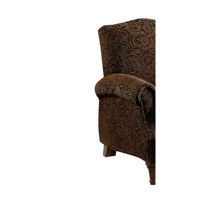 Paulette Transitional Push Back Chair, Brown Pattern