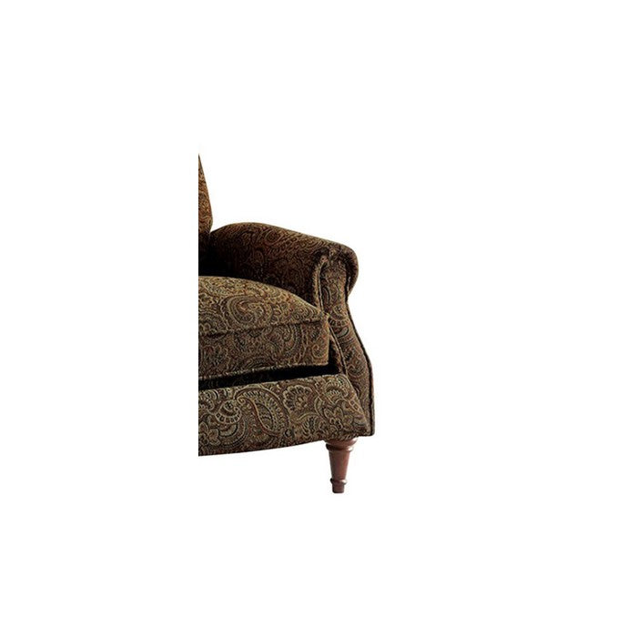 Paulette Transitional Push Back Chair, Brown Pattern