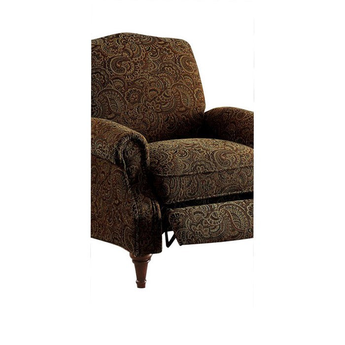 Paulette Transitional Push Back Chair, Brown Pattern
