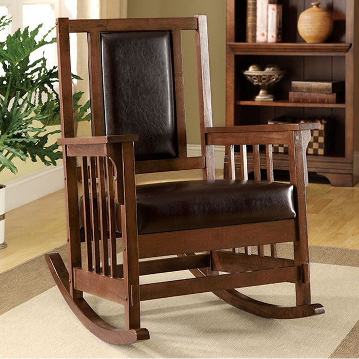 Apple Valley Transitional Apple Valley Rocker Chair, Expresso Finish