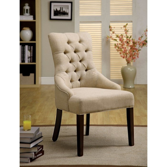 Sala Transitional Accent Chair With Flax Fabric, Set Of 2