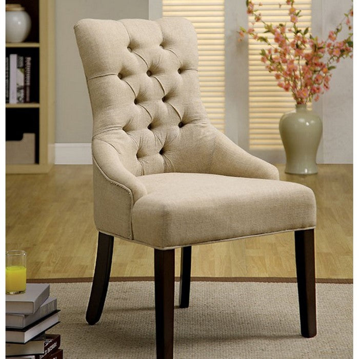 Sala Transitional Accent Chair With Flax Fabric, Set Of 2