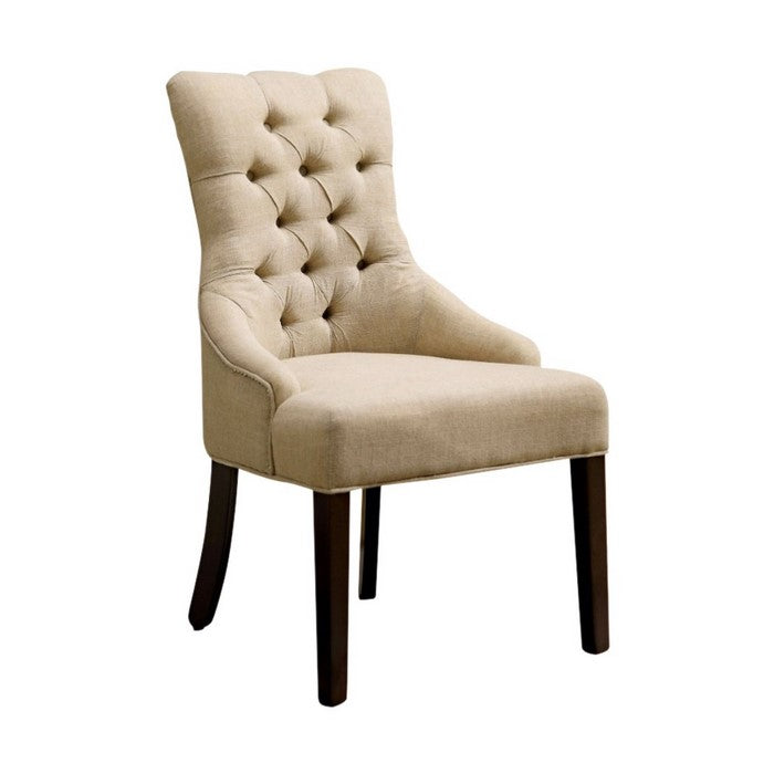 Sala Transitional Accent Chair With Flax Fabric, Set Of 2