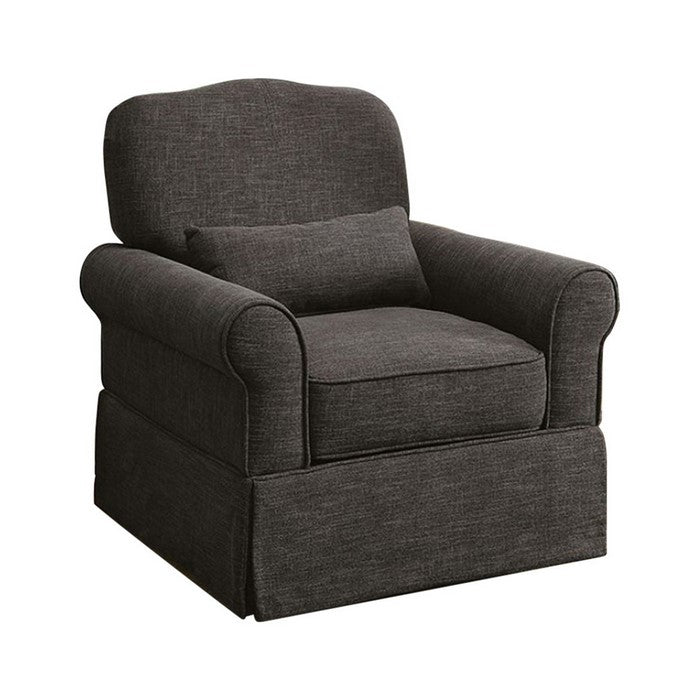 Lesly Transitional 360 Swivel & Rocker Chair, Dark Gray