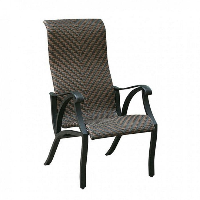 Chiara I Contemporary Metal Arm Chair With Wicker, Set Of 2