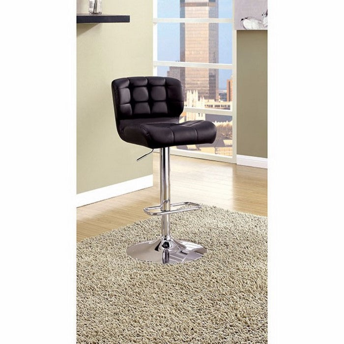 Kori Contemporary Bar Chair, Black Finish