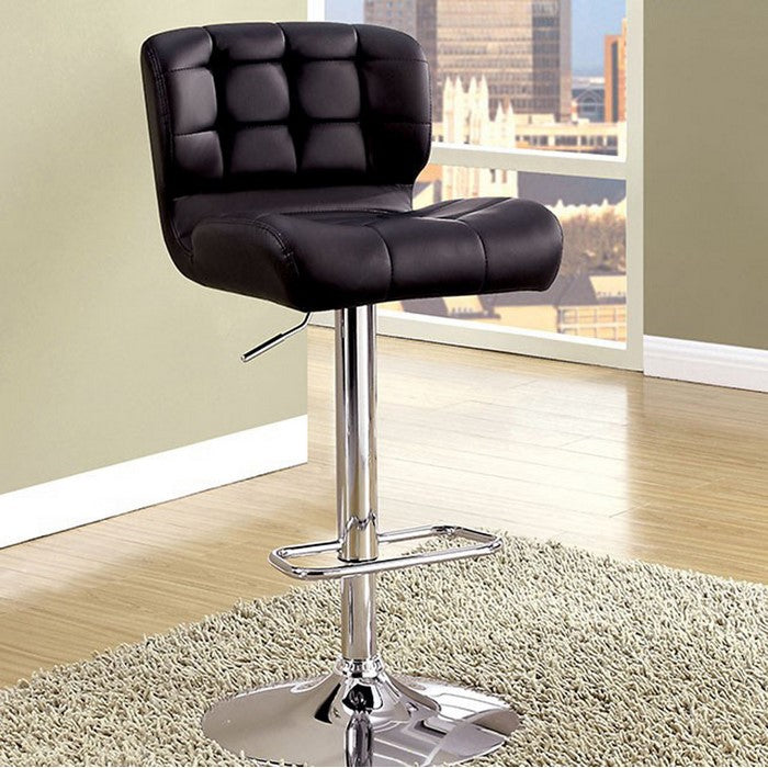 Kori Contemporary Bar Chair, Black Finish