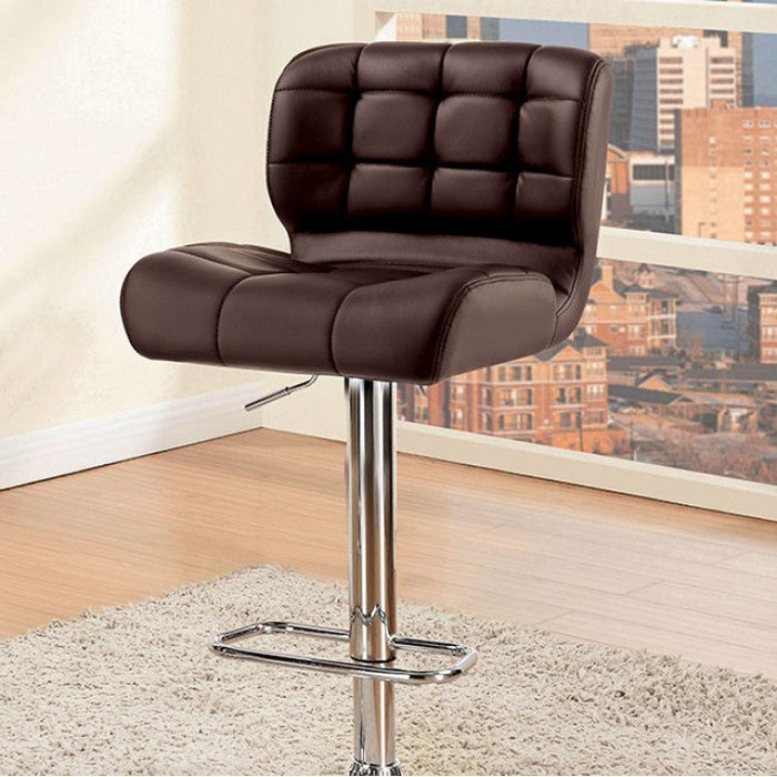 Kori Contemporary Bar Chair, Brown Finish